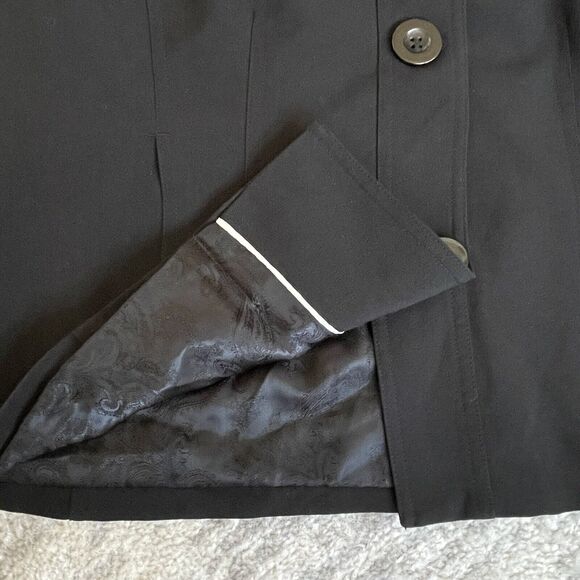 Chico's Women Size 2 (US L/12) Black Blazer Fully‎ Lined Career Office Buttons - Picture 10 of 12